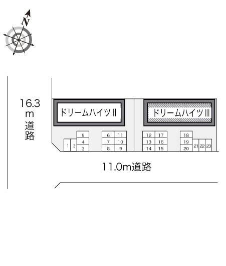 レオパレスドリームハイツⅢ２０３間取図