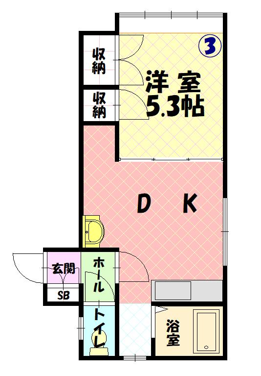 新都パルティール203間取図