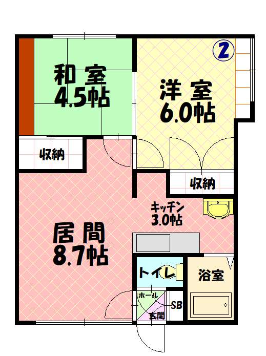 新都パルティール202間取図