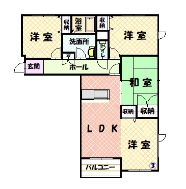 シャンノール神居303間取図