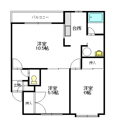 スプリングヒルズＡ棟２０２間取図