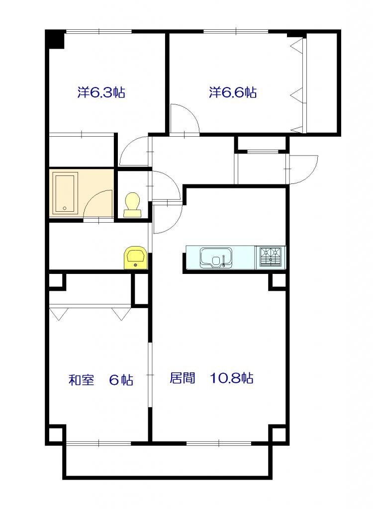 Ｅ２１大福館201間取図