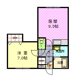 リバティ花咲105間取図