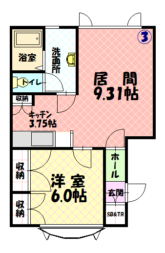 タウンズ緑町203間取図