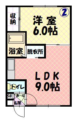 グランディール忠和202間取図