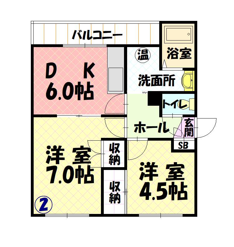 秋月マンション402間取図