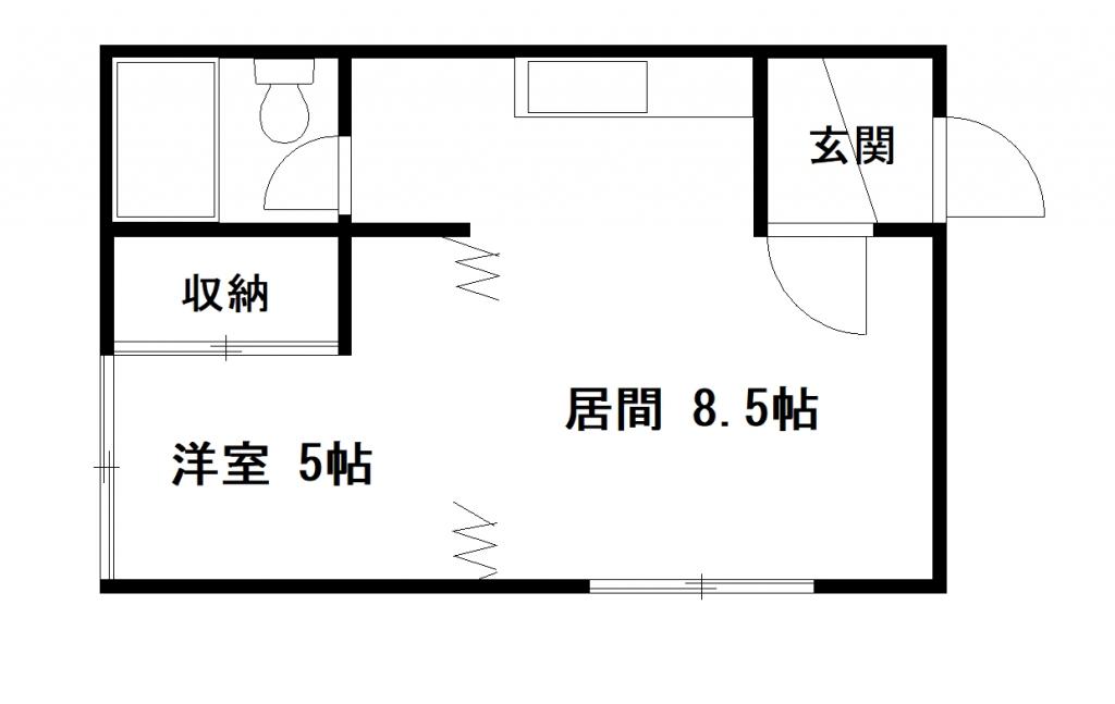 豊岡２．６コーポ101間取図