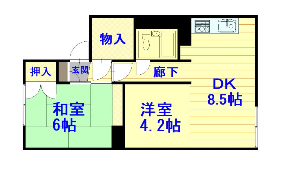 富士スカイハイツ405間取図