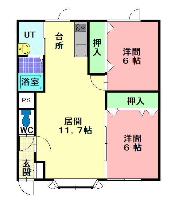 パークサイドまつばらＡ202間取図