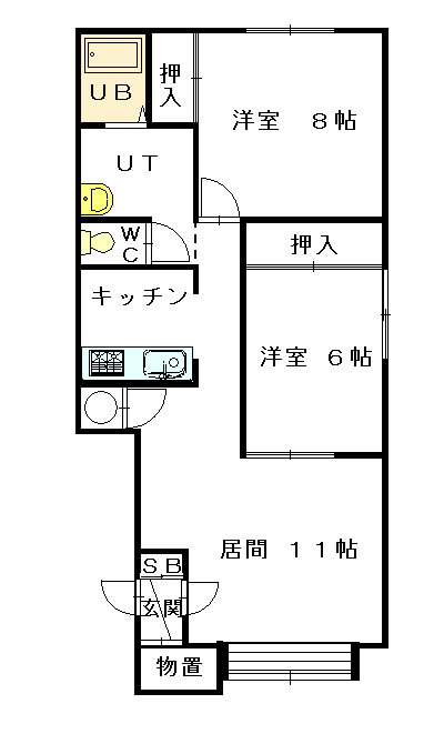リンツＤ棟110間取図