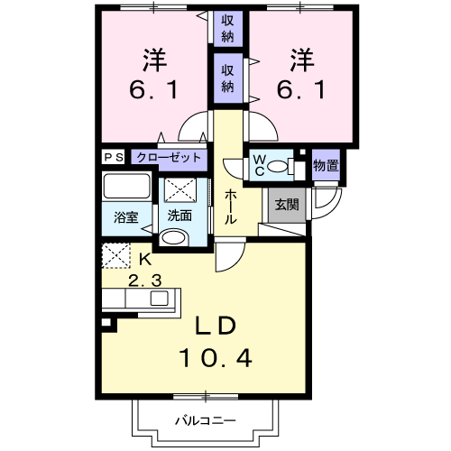 アバンフォンテーヌＡ301間取図