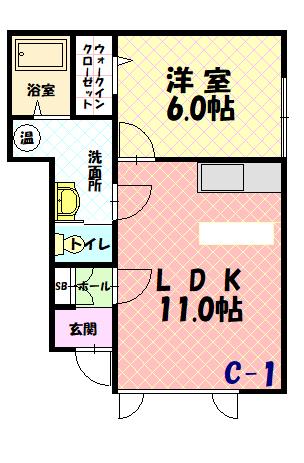 リバーサイド８条西C-1間取図