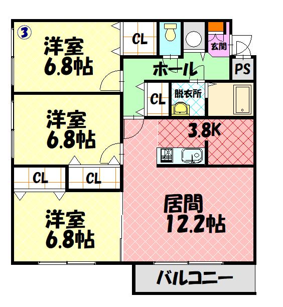 メゾンベルタデーレＦＭ203間取図