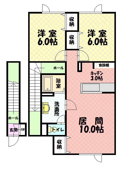 Ｓヴィレッジ2-2間取図
