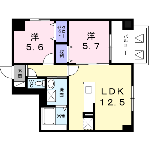 グランジュ北彩都401間取図