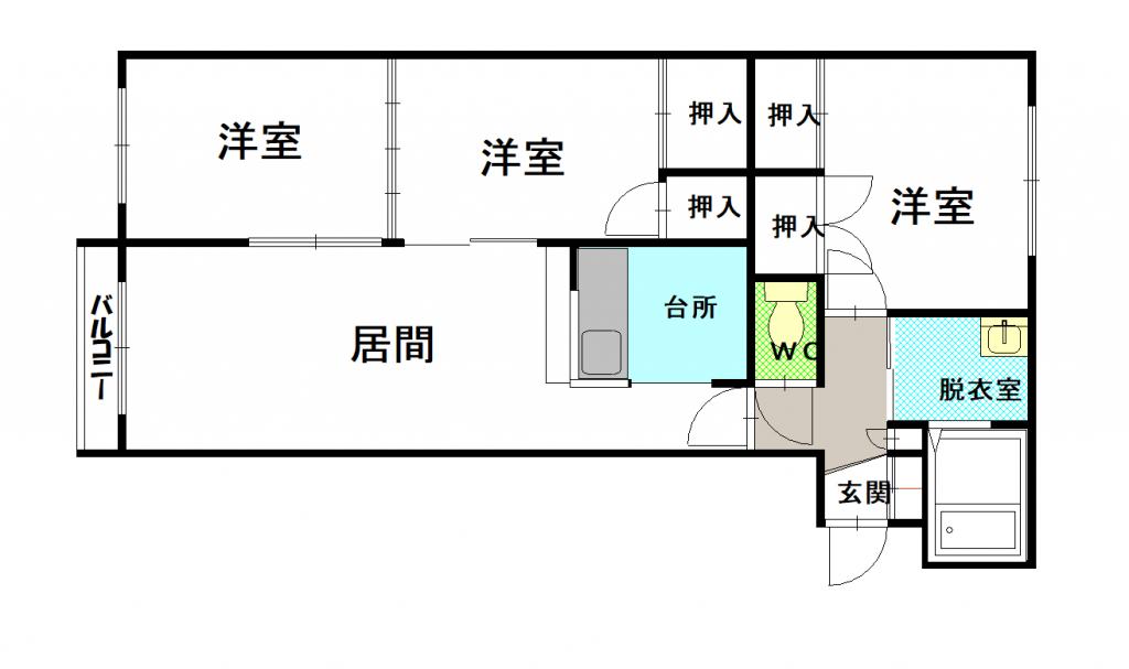 フロンティア大町107間取図