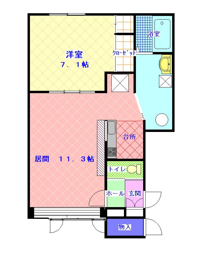 リュバーブ神居101間取図