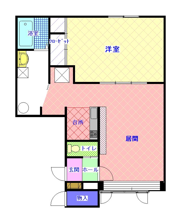 リュバーブ神居102間取図