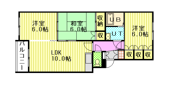 5西1ハイツ105間取図