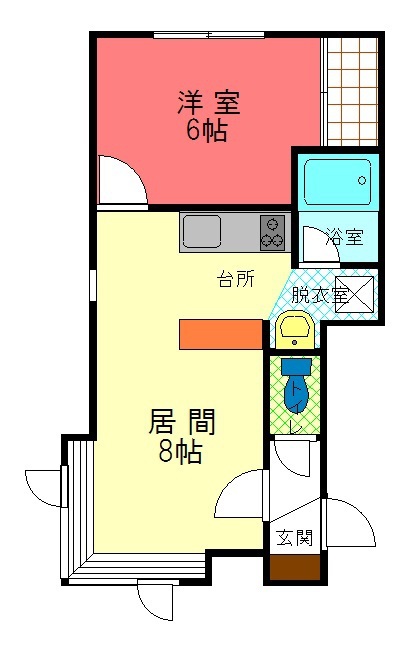 キャトルセゾン１０５201間取図
