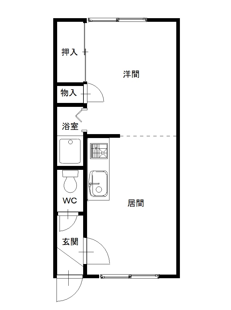 １・２１ハイツＢ203間取図