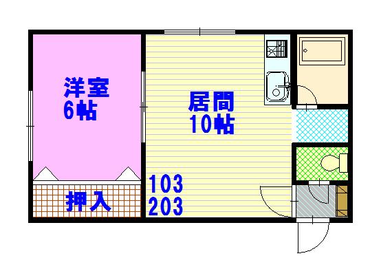 カサグレースＡ103間取図
