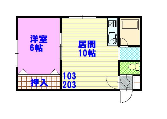 カサグレースＡ203間取図