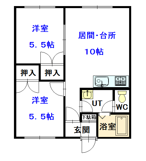 シルバーハイツ大町101間取図