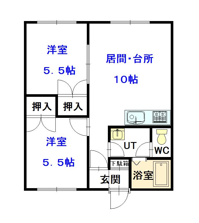 シルバーハイツ大町102間取図