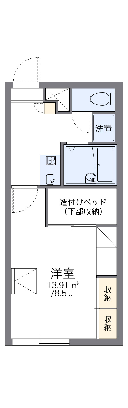 レオパレスハピネスＭ106間取図