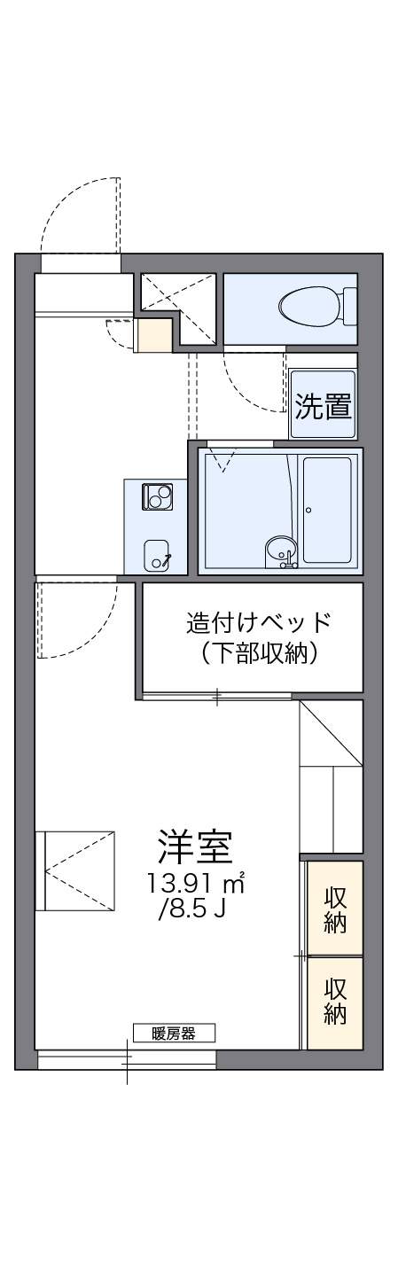 レオパレスオーキッドⅤ205間取図