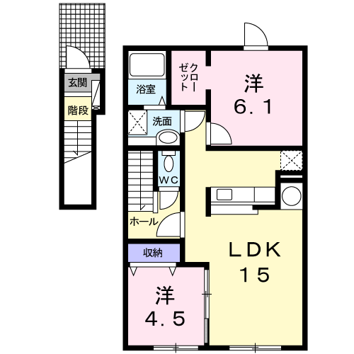 アリ・ビラⅢ201間取図