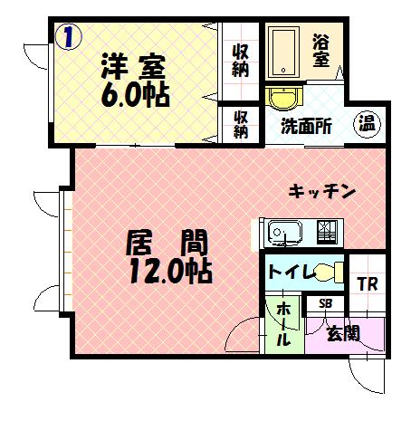 ショコラ201間取図