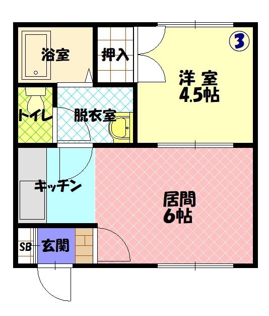 グランデ忠和Ａ203間取図