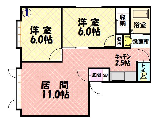 オーベルジュ3201間取図
