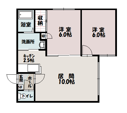 オーベルジュ3202間取図