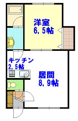 さくらハイツⅡ204間取図