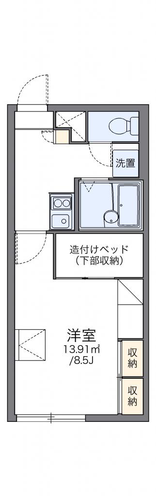 レオパレス白樺107間取図