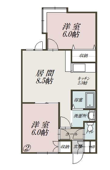 ハープヒルズ202間取図