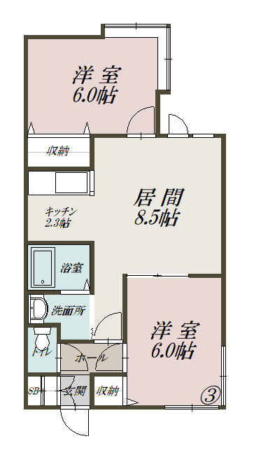 ハープヒルズ203間取図