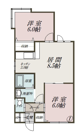 ハープヒルズ201間取図