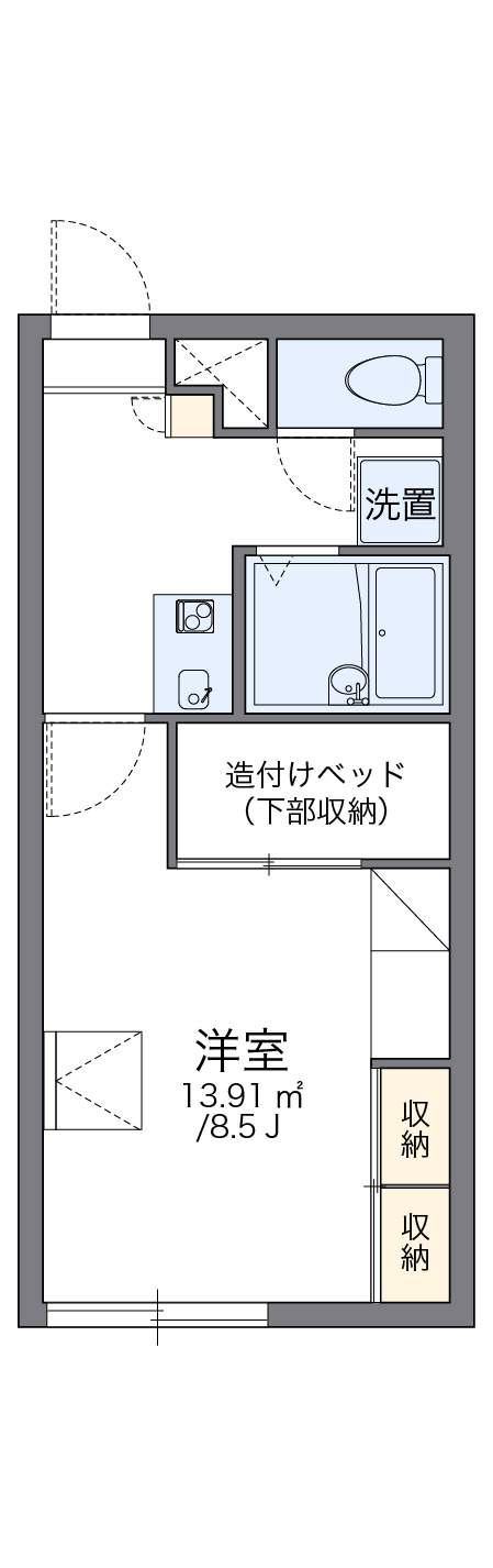 レオパレスフローラ205間取図