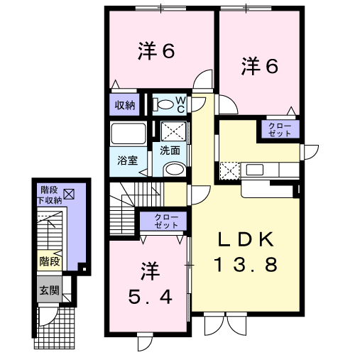 ヴィラ・ソレイユ202間取図