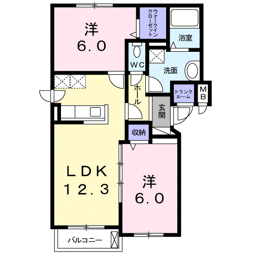 プランタン・リュミエール401間取図