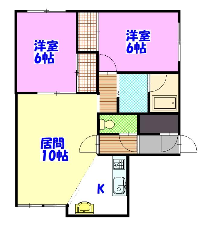 ベルフラワーＥ２０３間取図