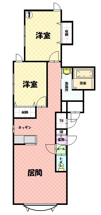 フローレスＡ２０１間取図