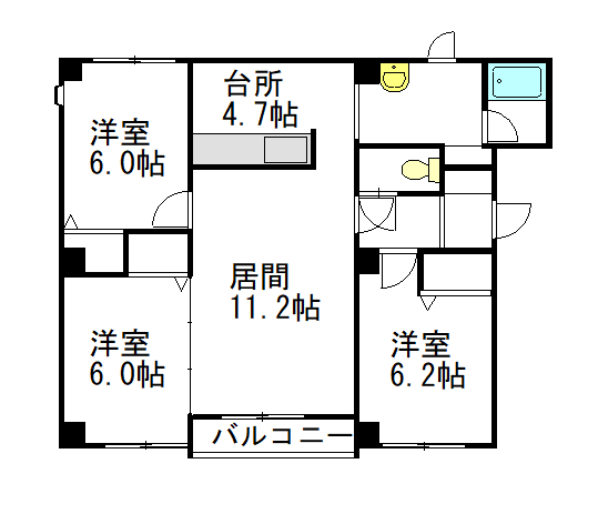 グランデール豊岡201間取図