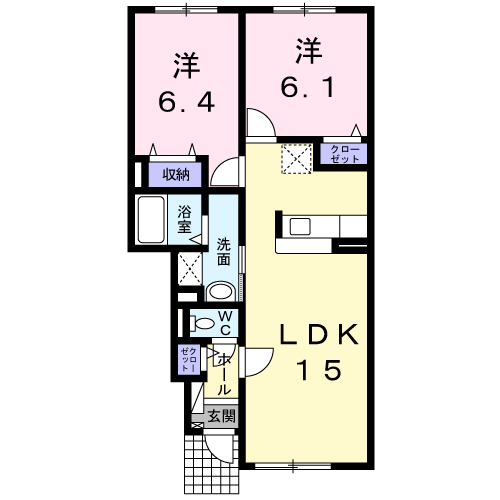パレストラ　ベルデ102間取図