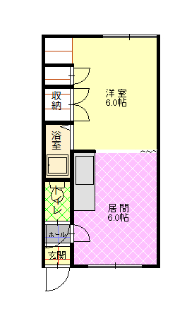 ポポロハイツＡ102間取図