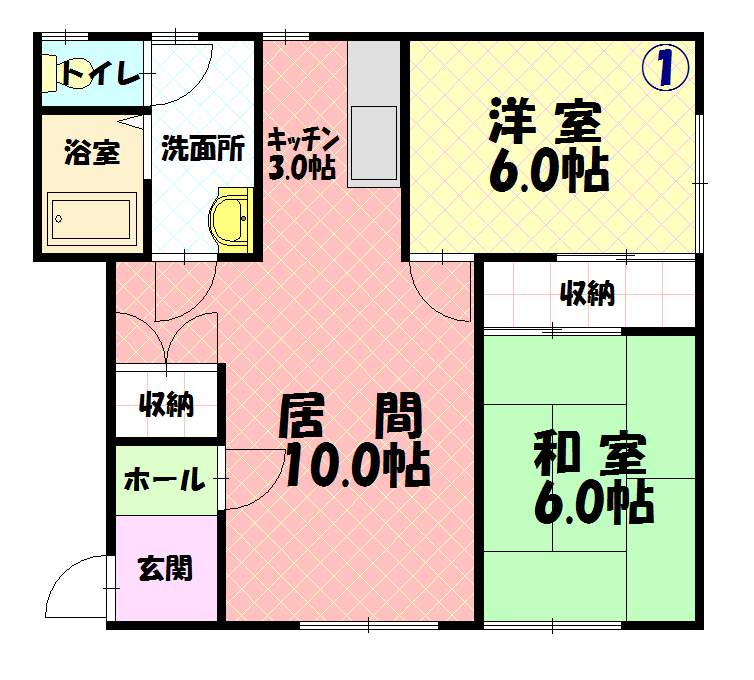 コーポ１０７201間取図